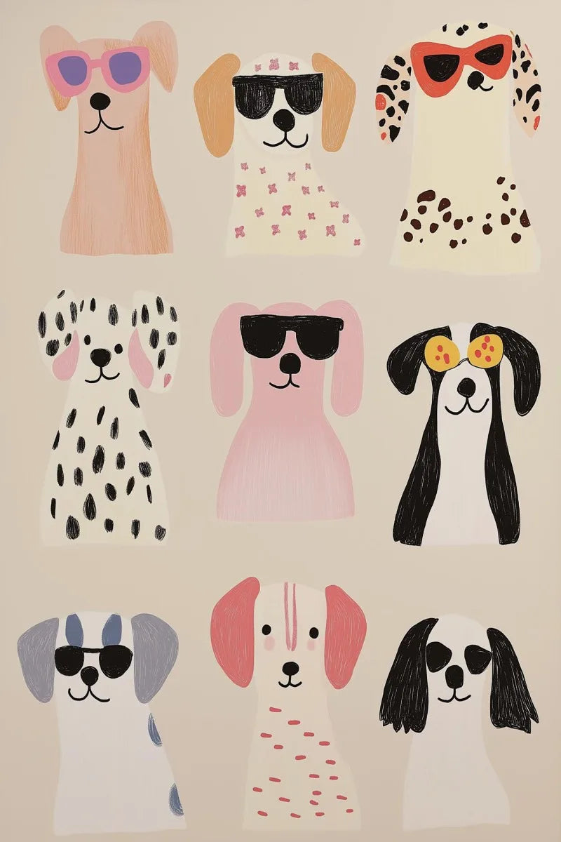 Cool Cats In Sunglasses Collection Stylish Felines Puppy Colorful Poster Print Wall Art Pictures Canvas Painting Room Home Decor