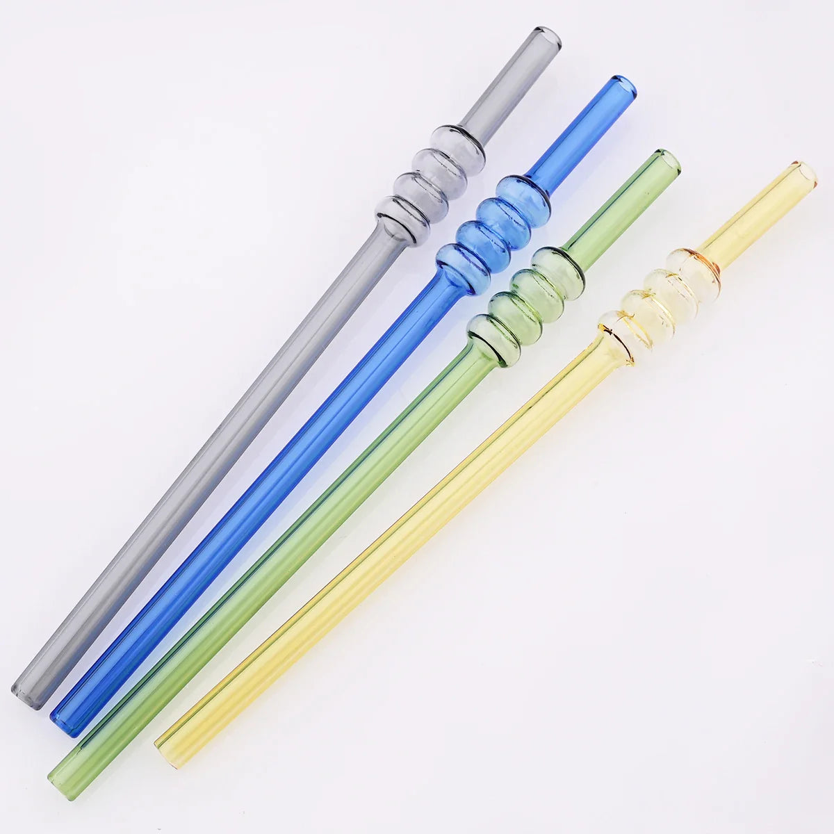 Ice-sugar Gourd Glass Straws Set High Borosilicate Drinking Straw Set with Brush 5pcs