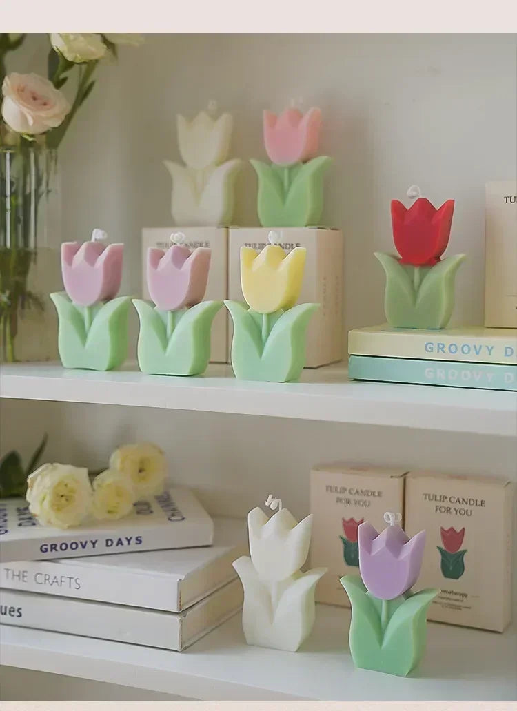 Tulip Aromatherapy Candle Fragrance Flower Shaped Candle Gift