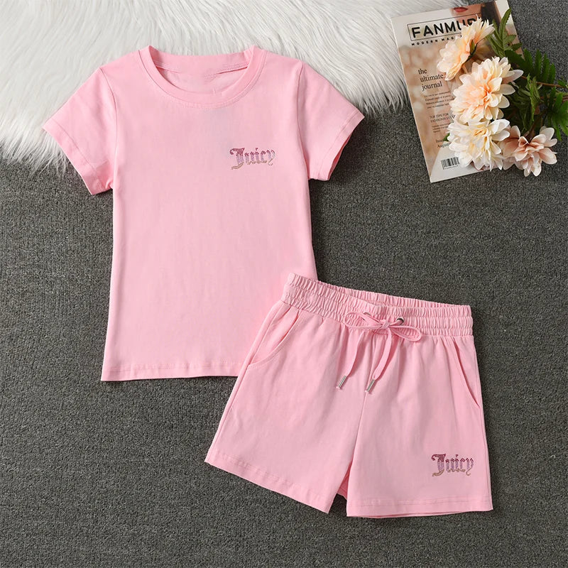 New Short Sleeved Yoga Suit Set, Women's Slim Fit Dress, Summer Casual Sports Two-piece Set