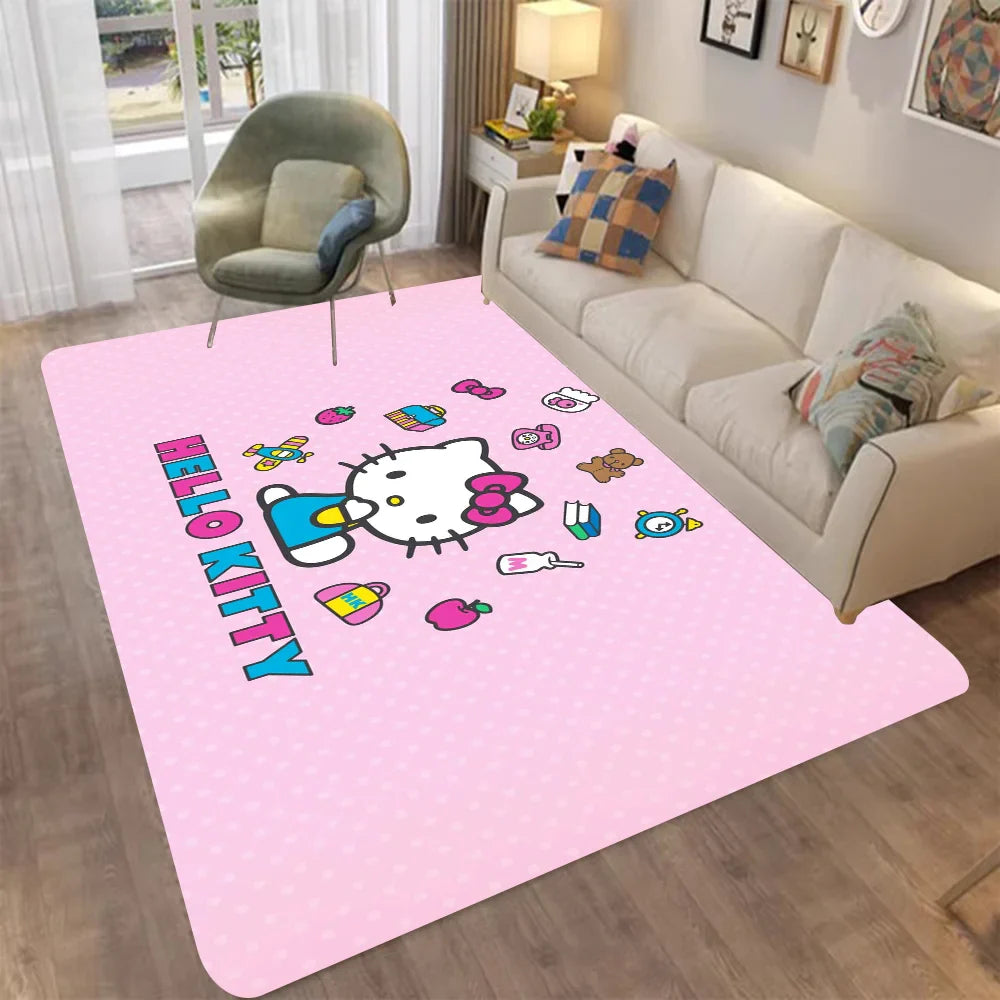 Hello Kitty Floor Style Soft Bedroom Floor Mat Rectangle Anti-slip Home Soft Front Door Indoor Outdoor Mat