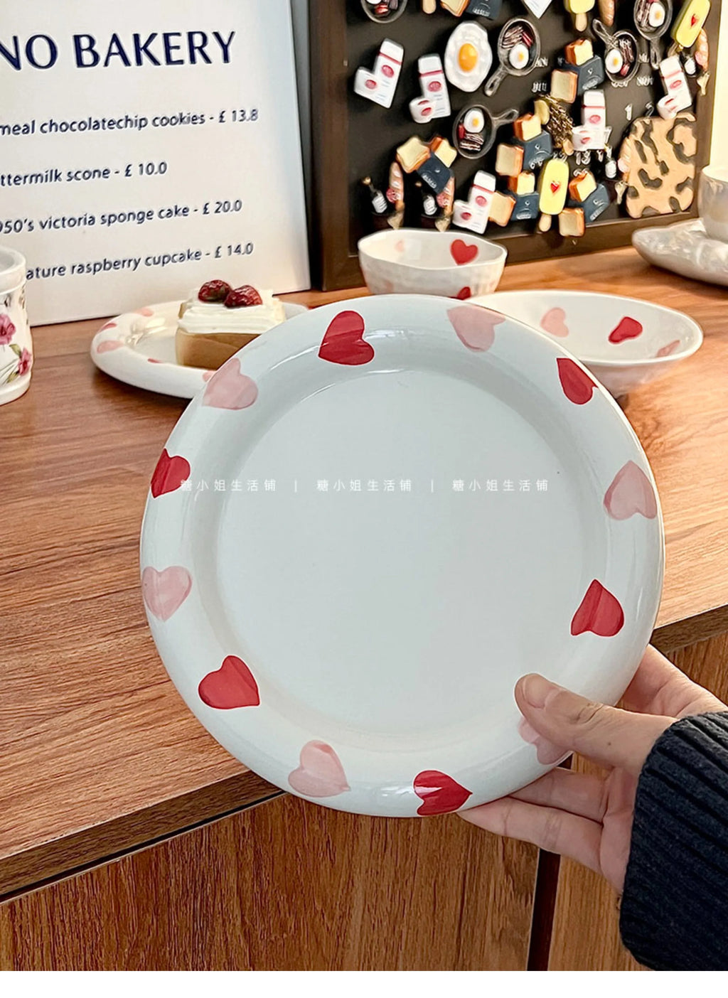 Love Ceramic Plate Bowl 8-inch Beautiful Spoon Small Fresh Dining Plate Three Piece