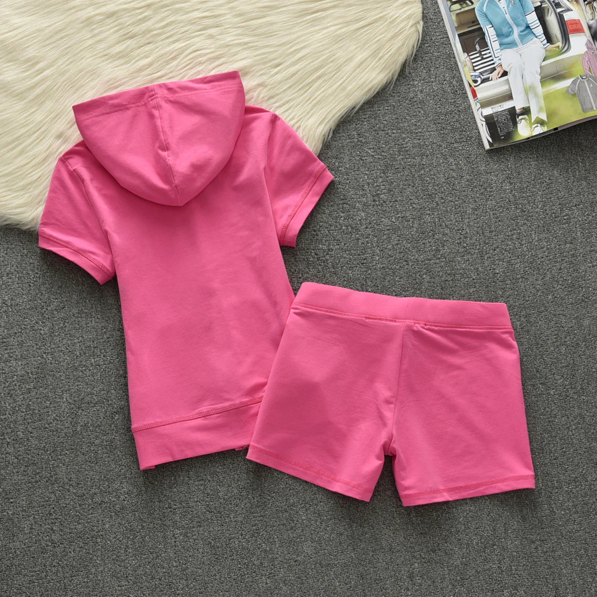 Velour Tracksuit Women Velvet Women's Brand Short Set Sewing Suit Women Tracksuits Hoodies and Shorts Sets Met 2 Piece Set
