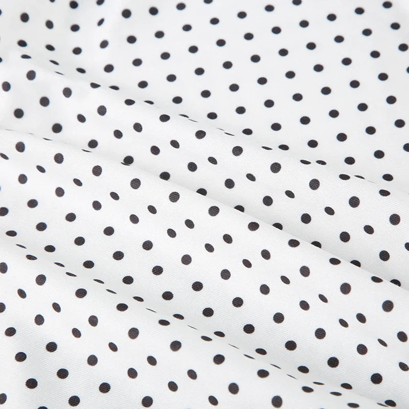 Sleeveless Short Dot Print Women Dresses Slim Fit Elegant Simple Office Lady Trendy Clothes