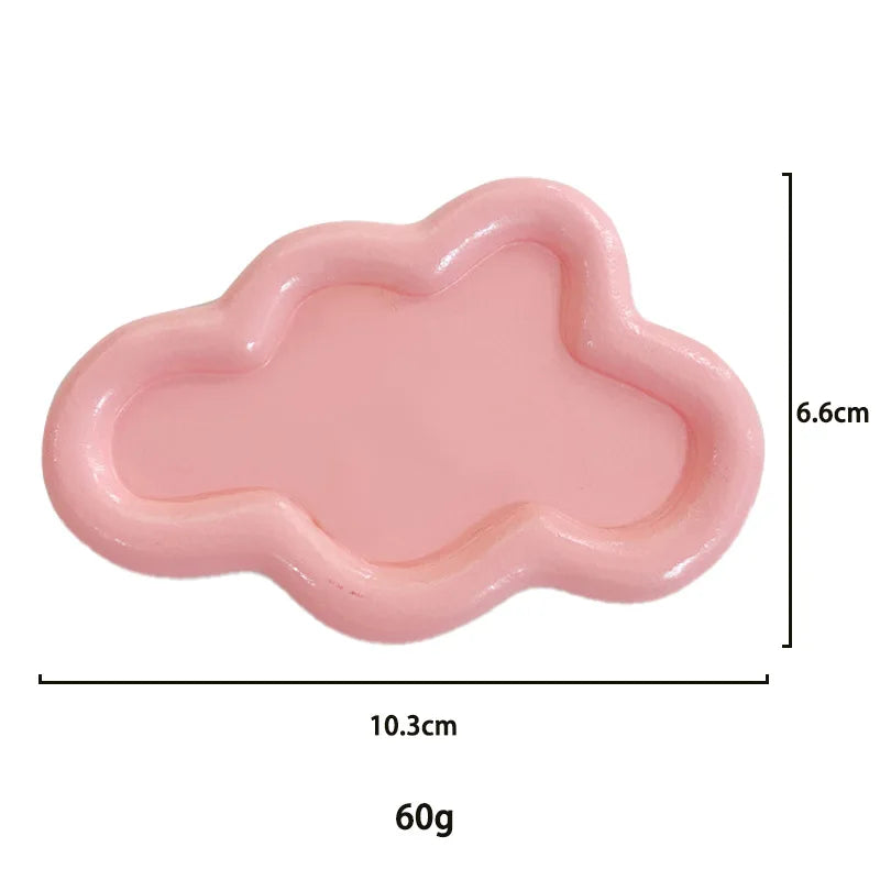 Creative Resin Trays Home Decor Jewelry Dish Heart Cloud Shape Storage Plate Organizer
