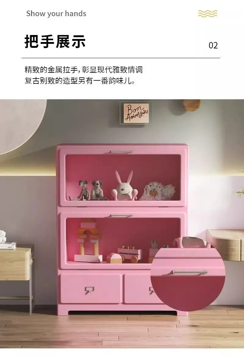 Barbie Pink Hand Office Storage Closet Living Room Storage Cupboard Modern Display Side Cupboard