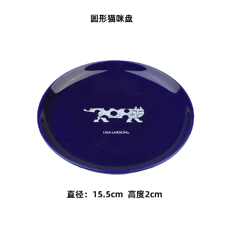 Vintage Hand Painted Dots Daisy Pottery Deep Plates Creative Moon Star Steak Flat Plate Handmade Salad Dinner Dishes