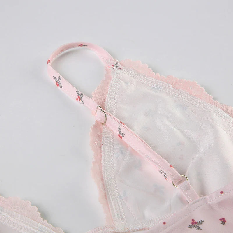 Floral Print Women's Set Camisole + Short Pants