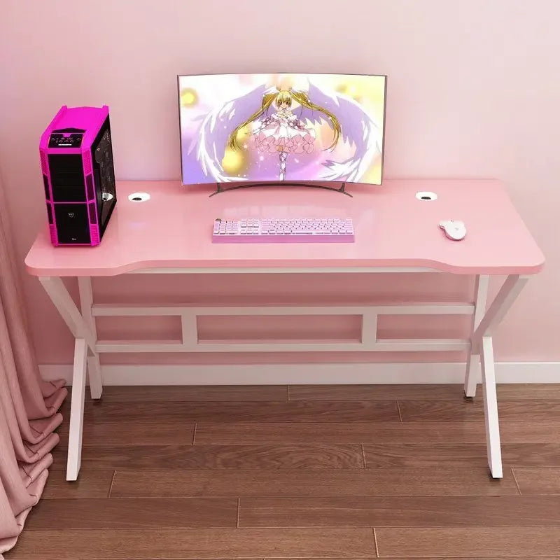 Pink Gaming Desk Girls Study Desk Laptop Table Computer Table Chair Live Gamer Home Live Desks Bedroom Desktop Gamer Desks