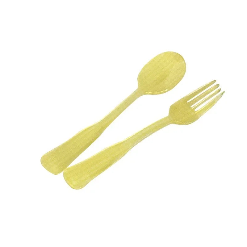 Plastic Dessert Tray Acrylic Cake Dish Grid Pattern Spork Floral Plates with Spoon & Fork