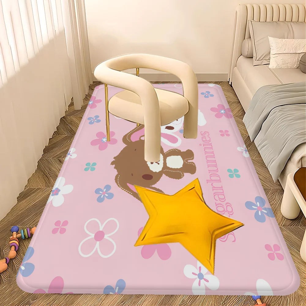 Sugarbunnies Anime Kawaii Entrance Door Mat Washable Non-Slip Living Room Sofa Chairs Area Mat Kitchen Welcome Doormat
