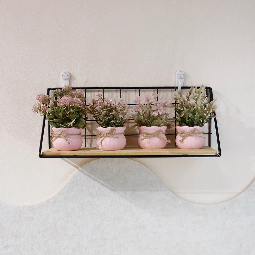 Mini Artificial Pink Series Flower Potted Plants, Home Decor Simulation Plants