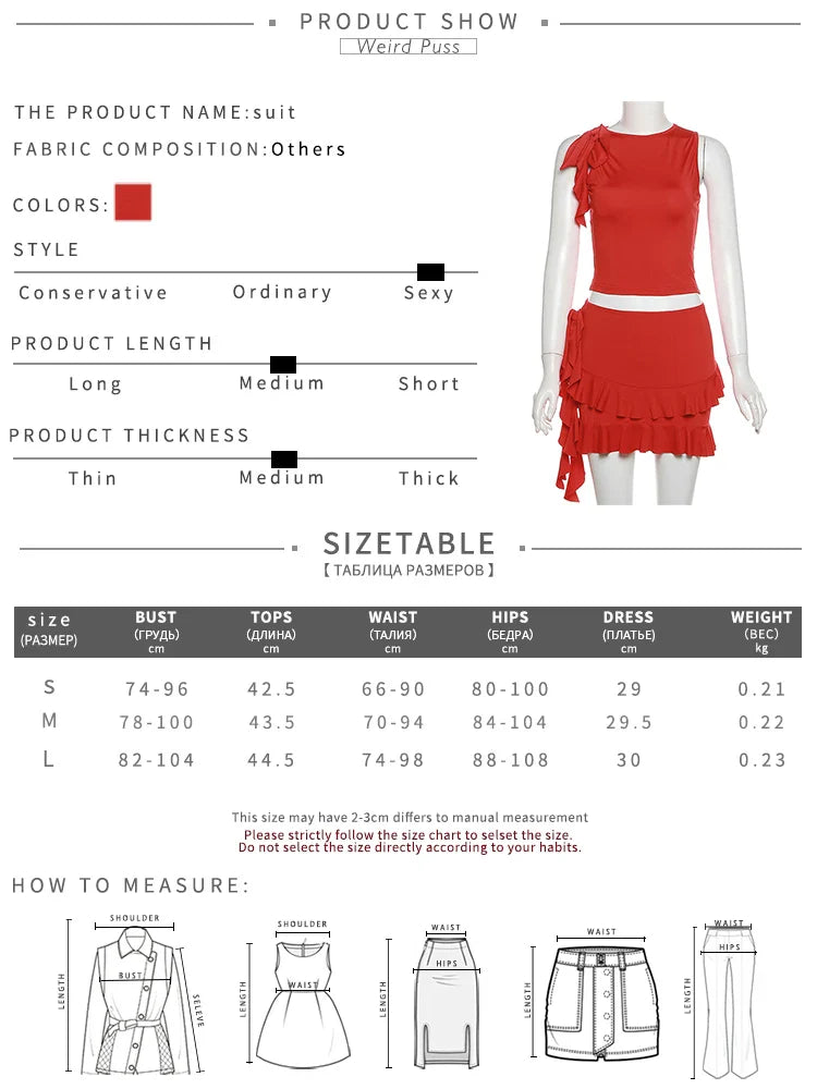 Women 2 Piece Set Double-Deck Pleated Tassel Mini Skirt+Bandage Slim Tank Top Festival Party Sexy Matching Outfits