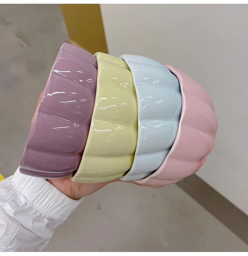 French Style Ceramic Plate Gradient Floral Shape Porcelain Dinnerware