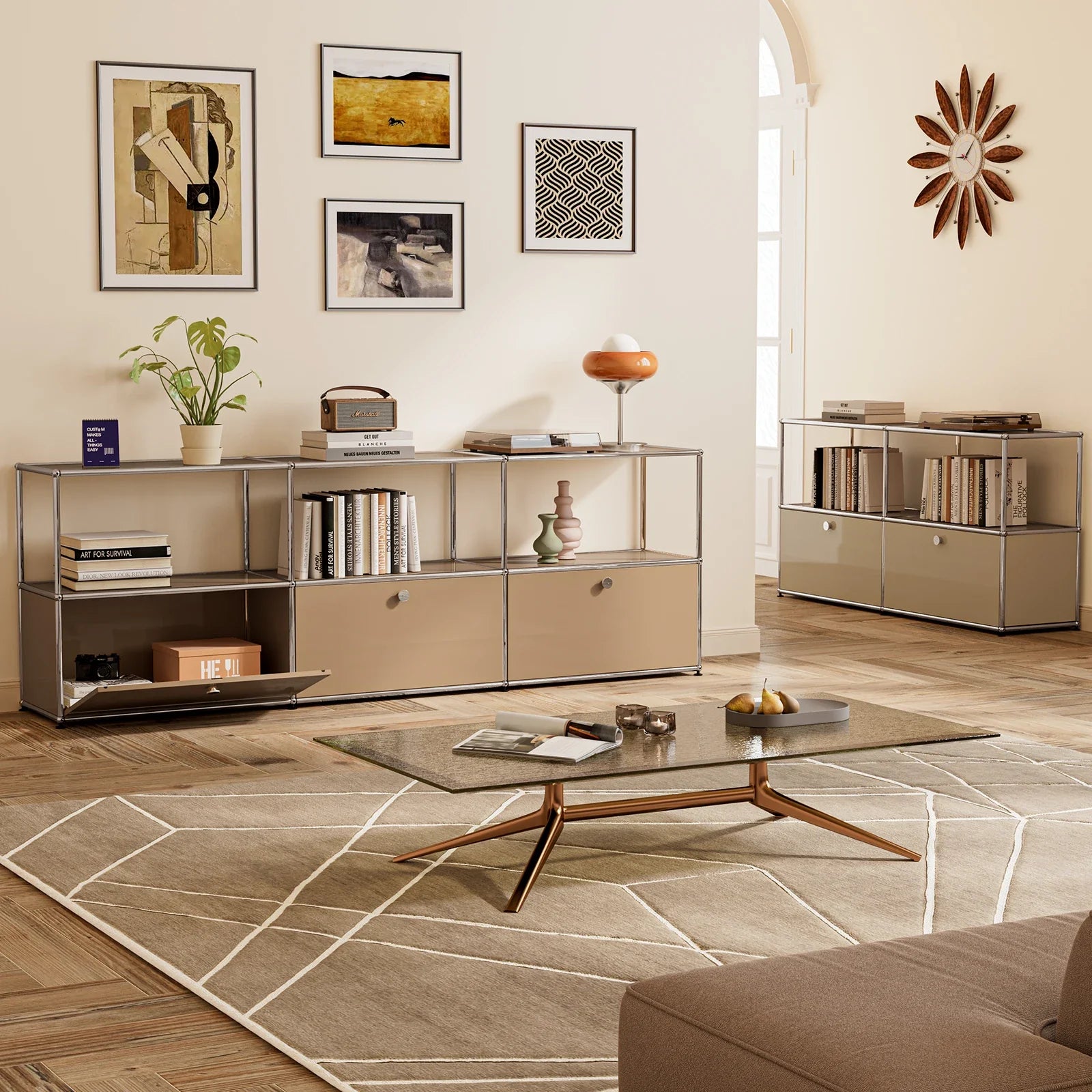 Storage Cabinet Module Furniture Haller Storage Shelf Sideboard Living Room Furniture Bed Side TableNight Stand Cabinet Home Use