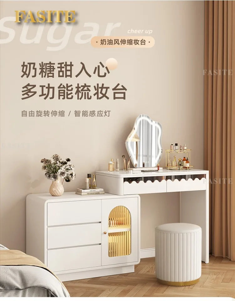 Modern Simple Makeup Table Household Bedroom Writing Desk Corner Desk Integrated Makeup Table