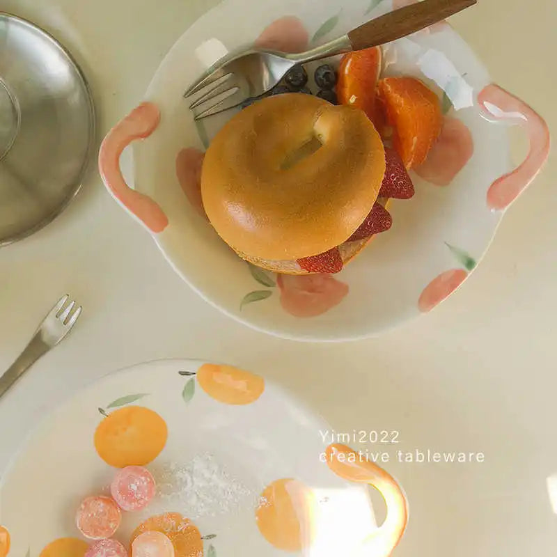 Cute Ceramic Handpaint Pattern Fruit Plate Salad Plate High Quality Plate
