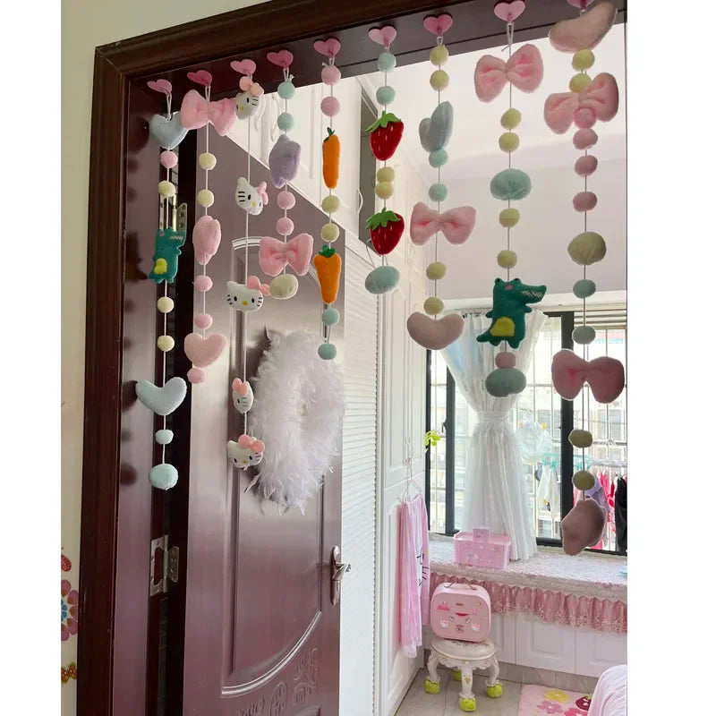 New Sanrio Kawaii Hello Kitty Kuromi My Melody Door Curtain Cute Bathroom Decoration Bedroom Curtain Accessories