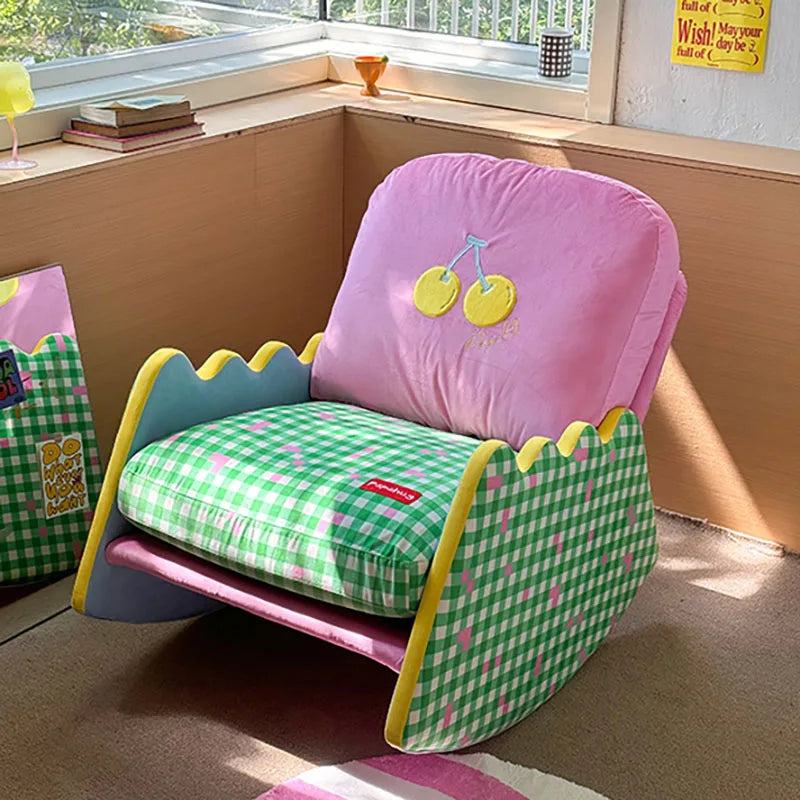 Modern Living Room Chairs Fabric Garden Relax Rocking Chair Lounge Bedroom Comfy Home Furniture