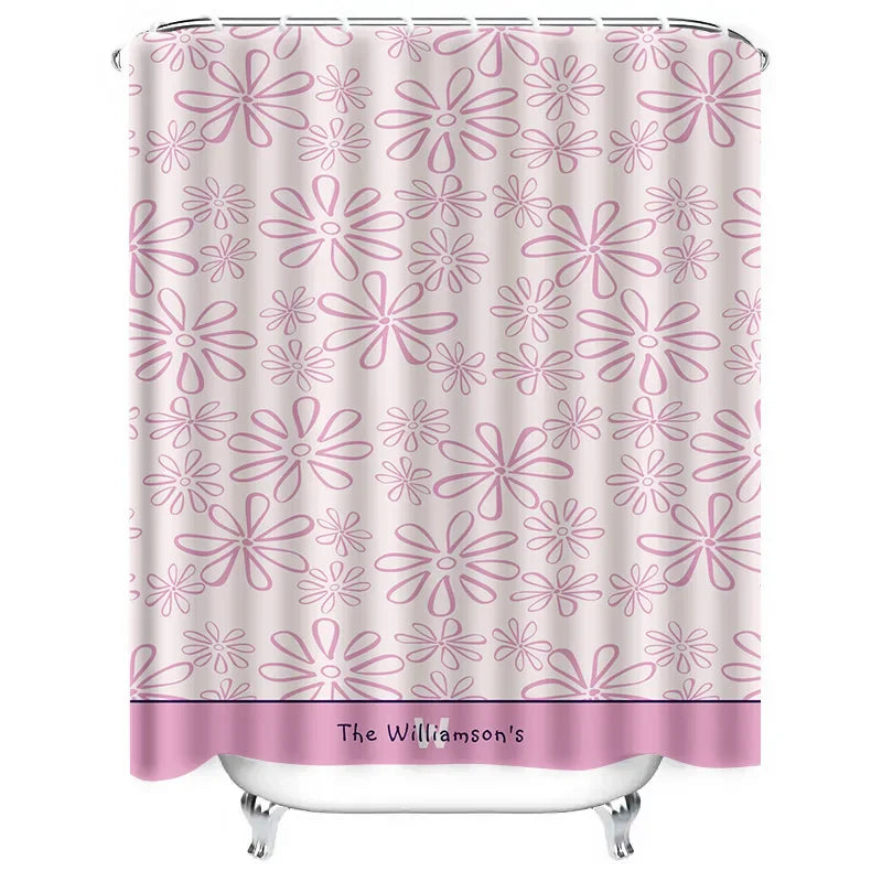 Pink Flower Shower Curtain