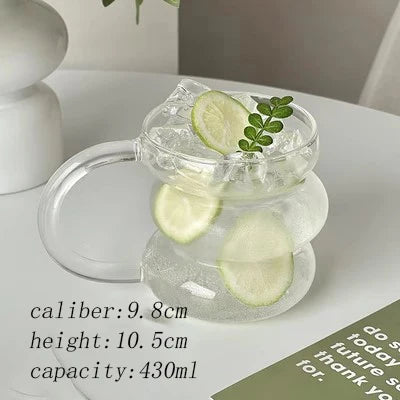 Clear Heat Resistant Glass Coffee Mug