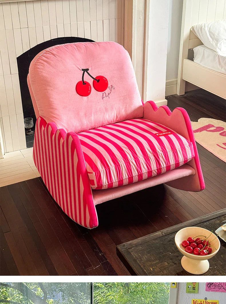 Modern Living Room Chairs Fabric Garden Relax Rocking Chair Lounge Bedroom Comfy Home Furniture