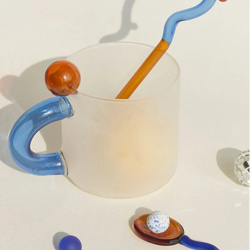 Handmade Mug Glass High Borosilicate for Tea And Milk Glass Cup with Handle Cute Elegant