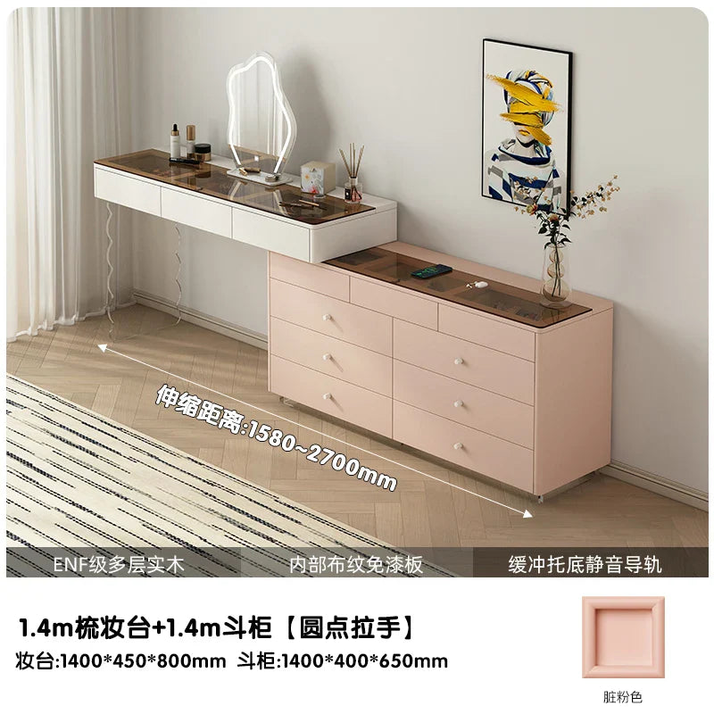 Luxury Drawers Vanity Tables Storage Nordic Cabinet Dressers Makeup Desk Drawers
