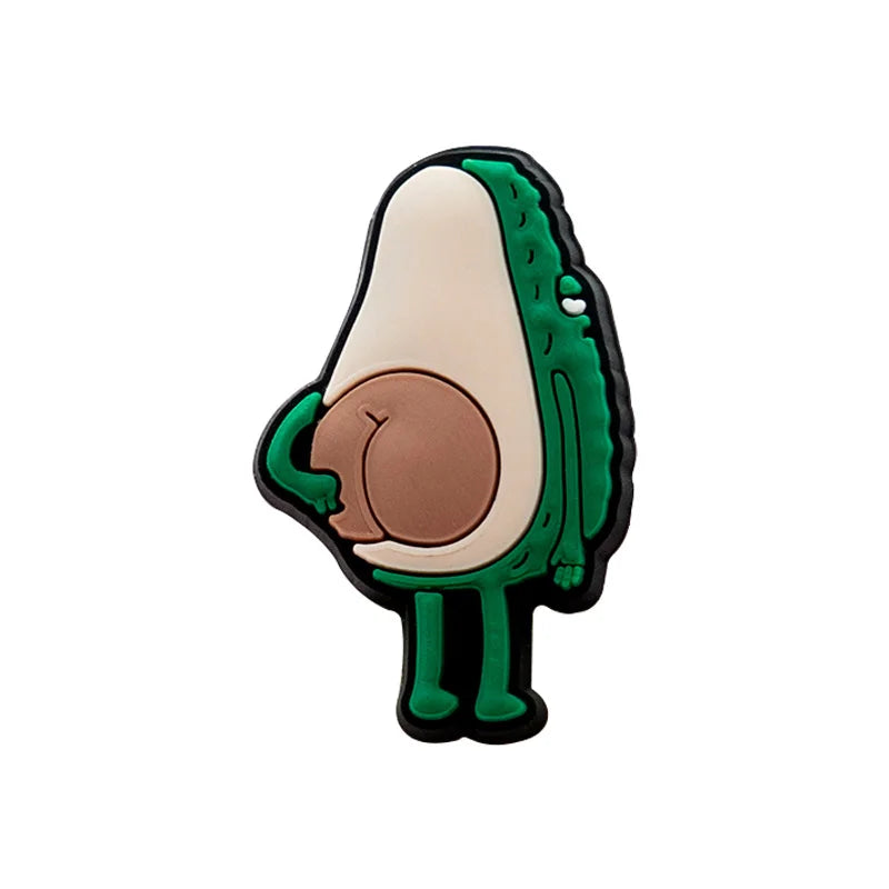 Plants Clog Charms Sunflower Mushroom Shoe Decoration Accessories Rosa Flower Shoe Charms Bamboo clips Jeans shoe buckle 1PCS