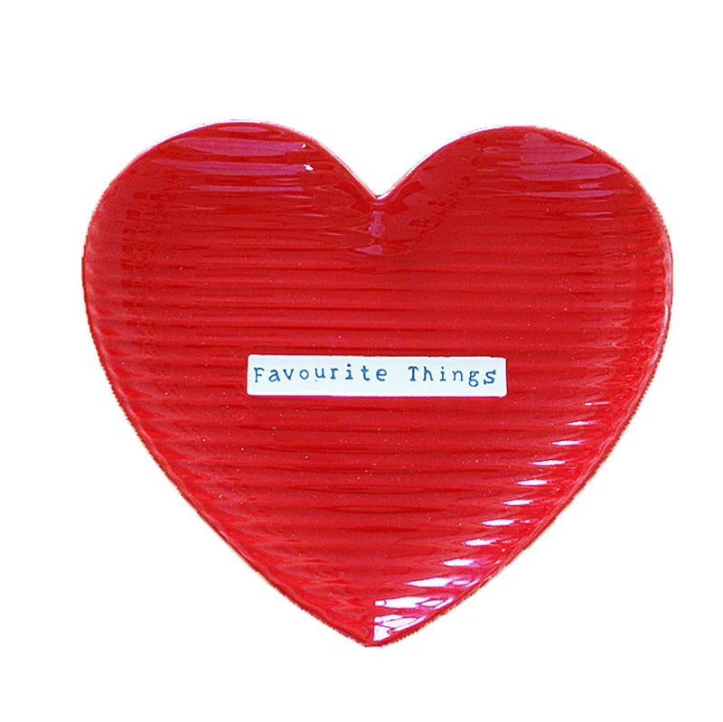 Decorative Love Shape Ceramic Dish, Breakfast Tray, Cake Dessert, Jewelry Plate, Crockery