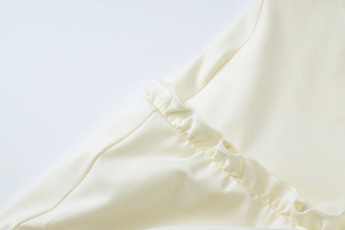 Sexy Elegant Ruched 2 Piece Skirt Set Lace Up Ruffles Patchwork Crop Top Tiered Maxi Skirt Matching Set