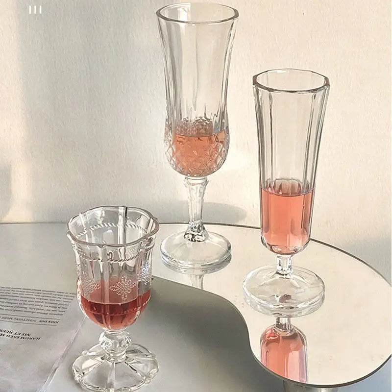 Heat Resistant 10 Styles Goblet Wine Champagne Mug High Color Glass