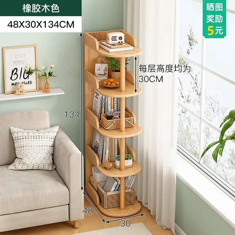 Side Table Ultra Narrow Book Shelf Creative Shelves Sofa Side Rack Bookcase
