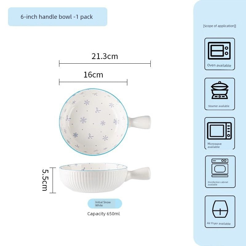 Ceramic Underglaze Color Bowl and Dish Tableware for One Person Bowl Spoon Bowl and Chopsticks
