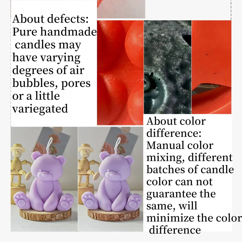 Sitting 3D Bear Scented Candle Handmade Cute Soy Wax Animal Aroma Candle Home Decor