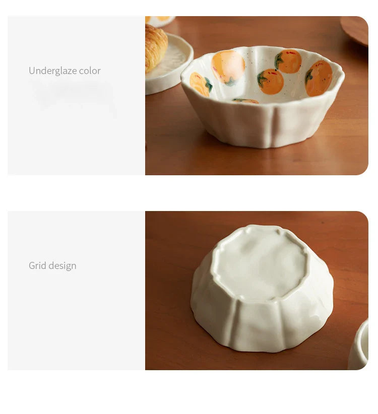 Hand-painted Fruit Pattern Ceramic Plate