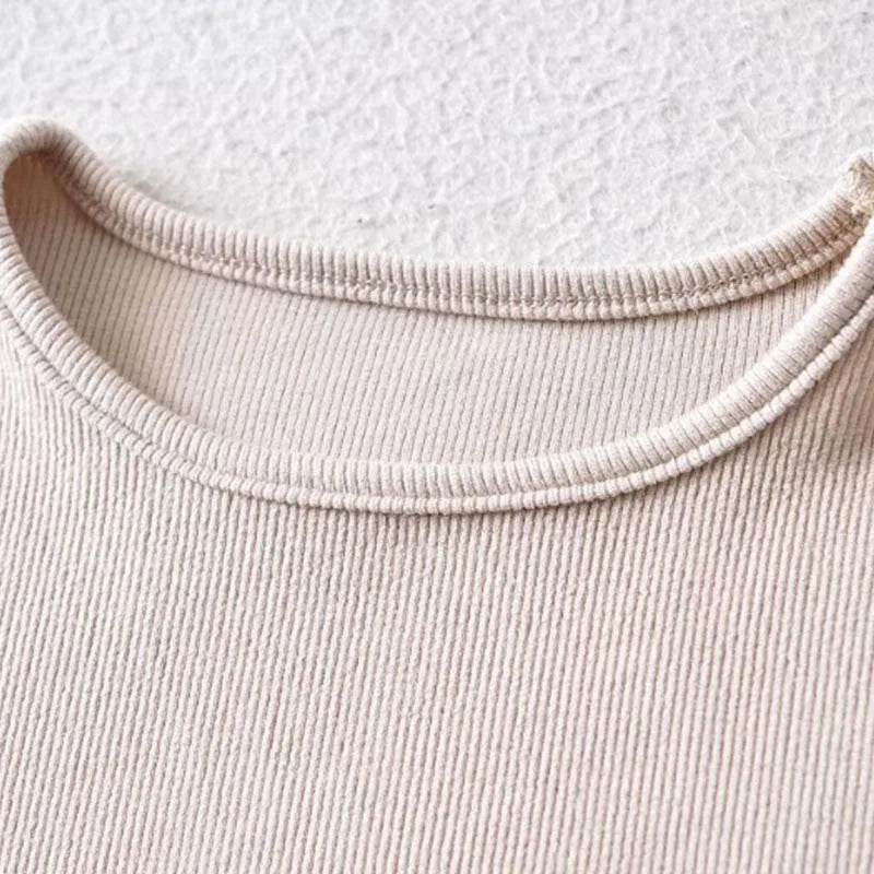 Summer Woman Skinny Fit T-shirt Tight Short-Sleeve O-neck Tee Basic Solid Crop Tops T Shirt