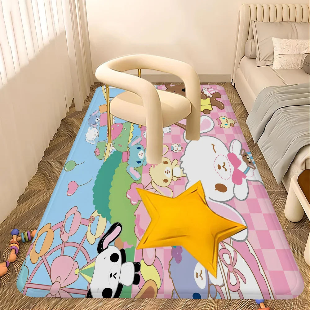 Sugarbunnies Anime Kawaii Entrance Door Mat Washable Non-Slip Living Room Sofa Chairs Area Mat Kitchen Welcome Doormat