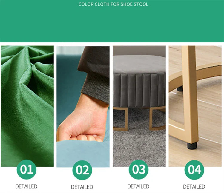 Ottomans Minimalist Shoe Portable Stools Cafe Viila Vanity Stool Home Furniture Portable Stool