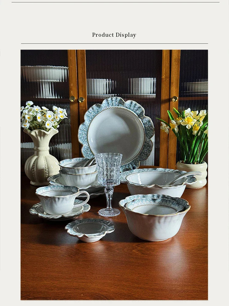 Vintage Ceramic Niche Design Afternoon Teacup with Dessert Plate