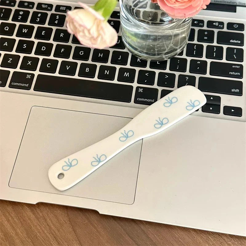 Cute Bowknot Kawaii Ceramic Plate For Cake Food Dinner Breakfast Ins Dessert Salad Decorative Dish 8 inch