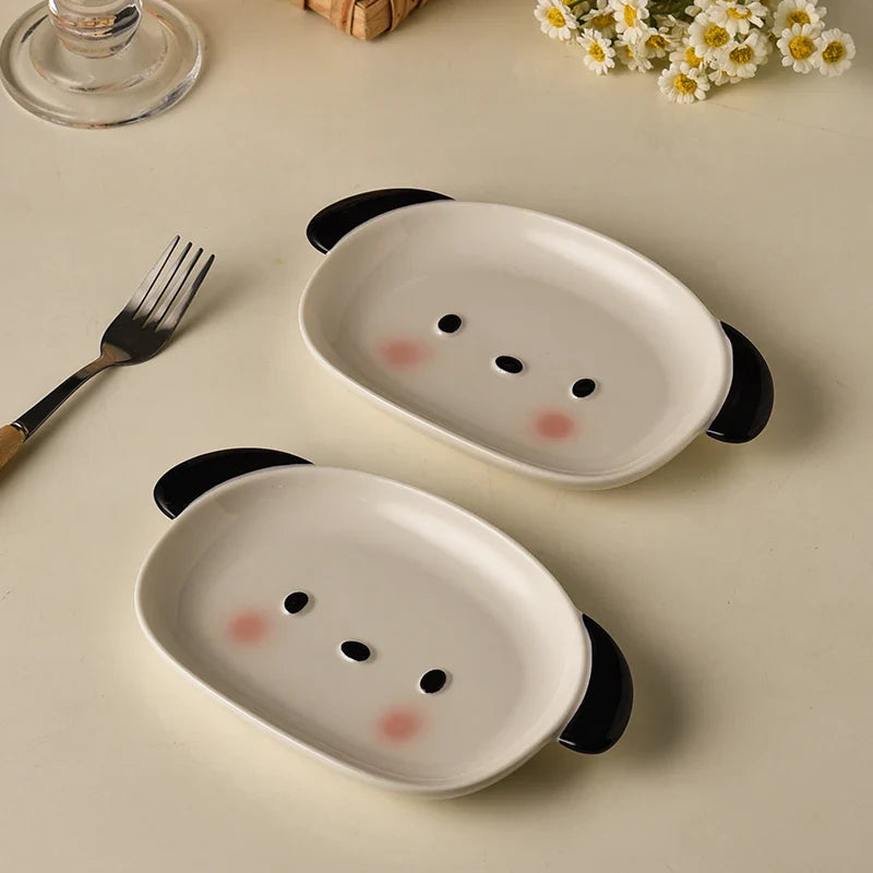 Ceramic Small Dog Shaped Plate, Cute Mini Fruit Plate, Dessert Plate