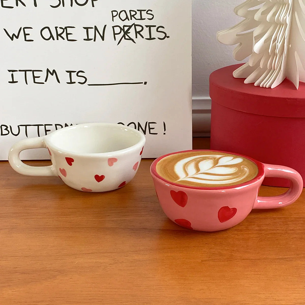 Love Ceramic Pair Cup, Creative Hand-Painted Ceramic Love Mug