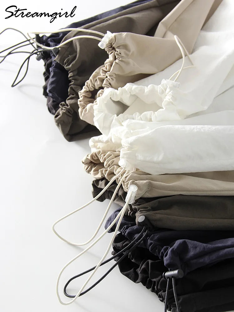 Summer Straight Leg Sweatpants For Women High Waist Jogger Wide Leg Trousers Women's Sports Pants White Sweatpants Wtpants Women