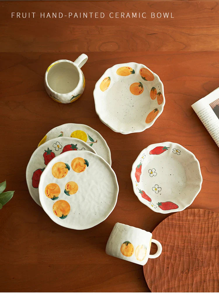 Hand-painted Fruit Pattern Ceramic Plate