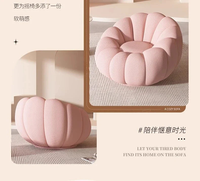 Lamb Fleece Pumpkin Sofa Chair Household Bedroom Lazy Lounge Chair Minimalist Modern Living Room