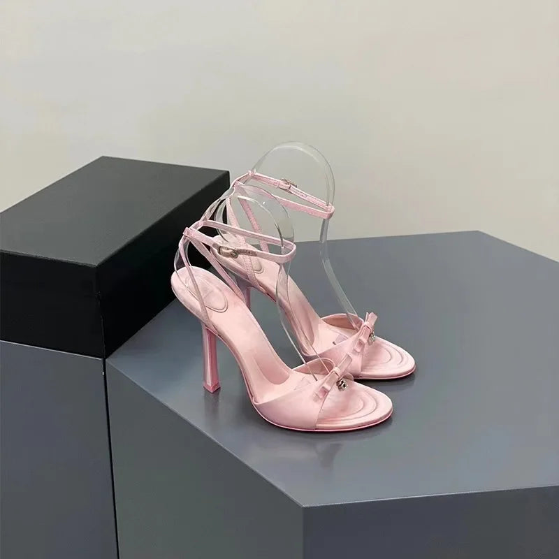 Women's Buckle Simple Peep Toe High Heels Sandals