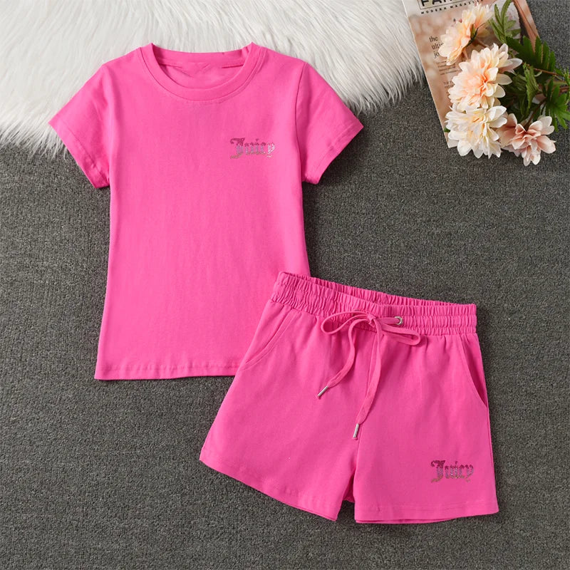 New Short Sleeved Yoga Suit Set, Women's Slim Fit Dress, Summer Casual Sports Two-piece Set