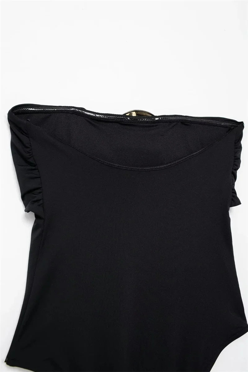 Extreme Women Off Shoulder Sexy Body Black Body One Pieces