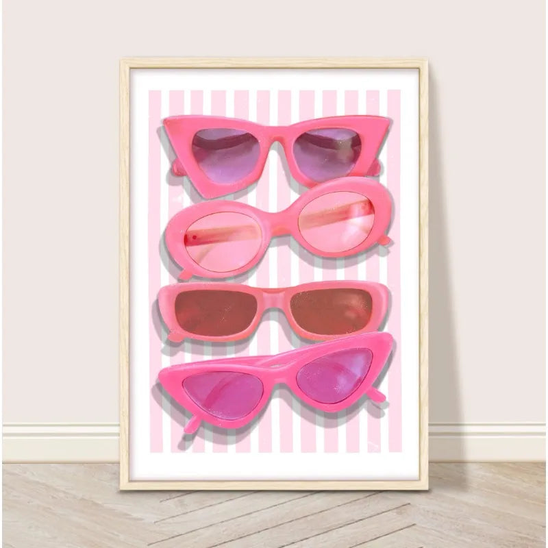 Retro Glam Fashion Magazine Poster Pink Luxury Beauty Makeup Quote Trendy Canvas Painting Wall Art